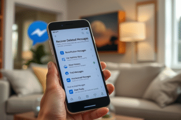 Ilustracja przedstawiająca aplikację odzyskującą ukryte wiadomości w Messengerze.