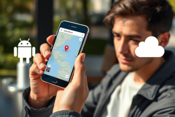 Zgubiony telefon komórkowy na stole, ilustrujący metody jego znalezienia i śledzenia.