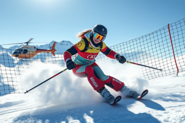 Zawodniczka podczas treningu zjazdowego po wypadku.