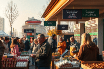 Wykres przedstawiający spadek inflacji w Polsce oraz zmiany cen żywności i paliw w listopadzie.