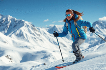 Iwona Januszyk trenująca skialpinizm w drodze do Zimowych Igrzysk Olimpijskich.