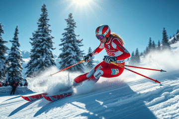 Maryna Gąsienica-Daniel podczas zawodów slalomu giganta, z nadziejami na Igrzyska Olimpijskie.