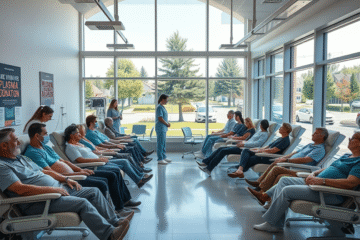 Osoby sprzedające osocze krwi w centrach poboru, jako sposób na radzenie sobie z rosnącymi kosztami życia.